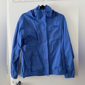 The North Face Light Blue outdoor Jacket, waterproof.